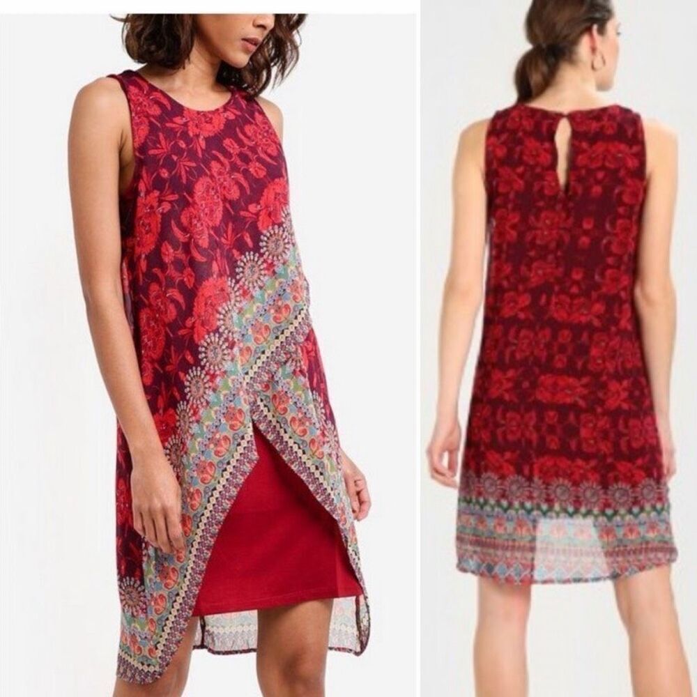 DESIGUAL Red Floral Swing Dress-12